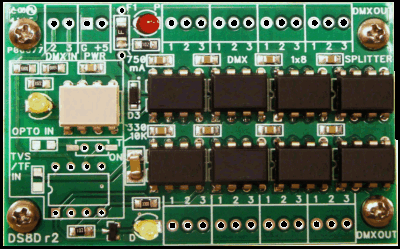 DMX Splitter 1x8 PCB