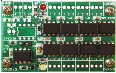 DMX Splitter 1x8 PCB