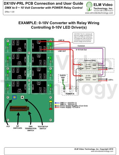 DMX 16A Power Relay PCB with 0-10 Volt