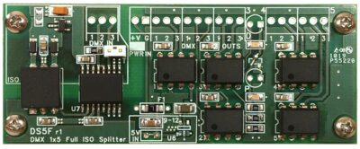 DMX Full Isolated Input Splitter 1x5 PCB