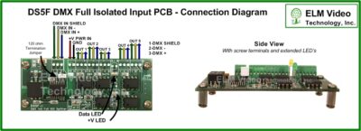 DMX Full Isolated Input Splitter 1x5 PCB