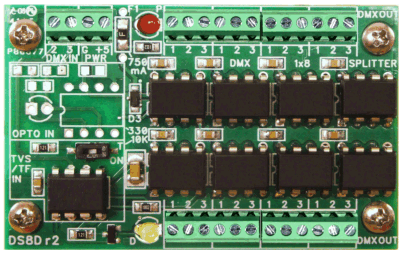 DMX Splitter 1x8 PCB