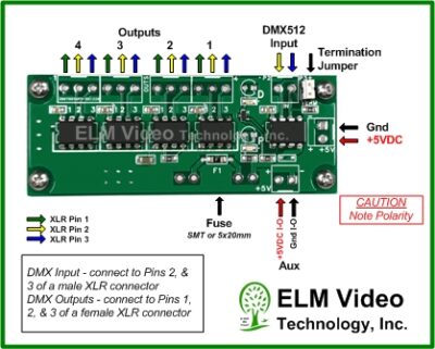 DMX Splitter 1x4 PCB