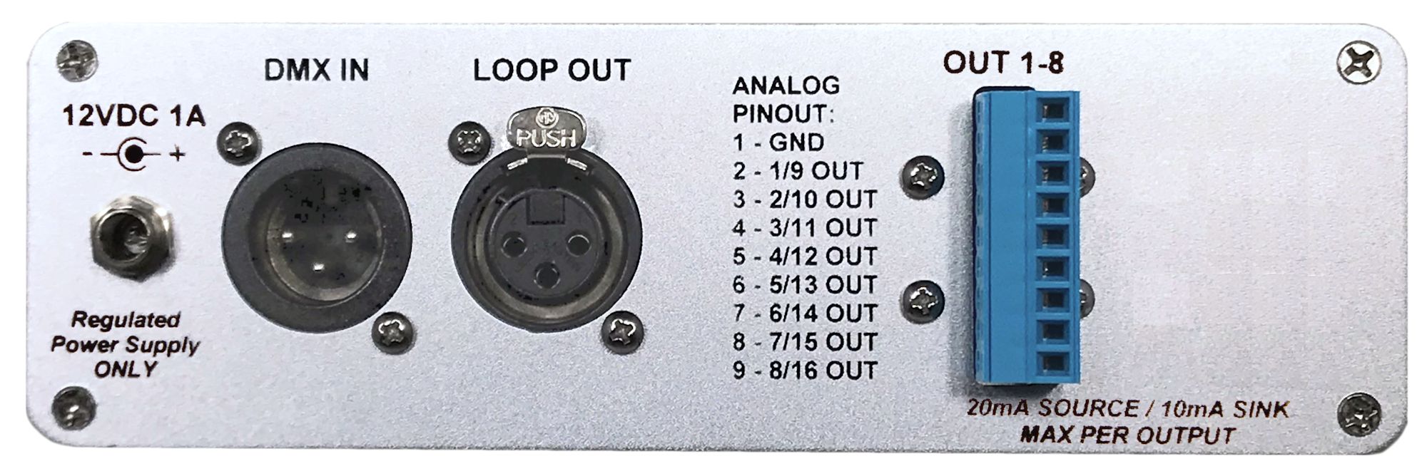 DMX 0-10 Volt Analog Converter
