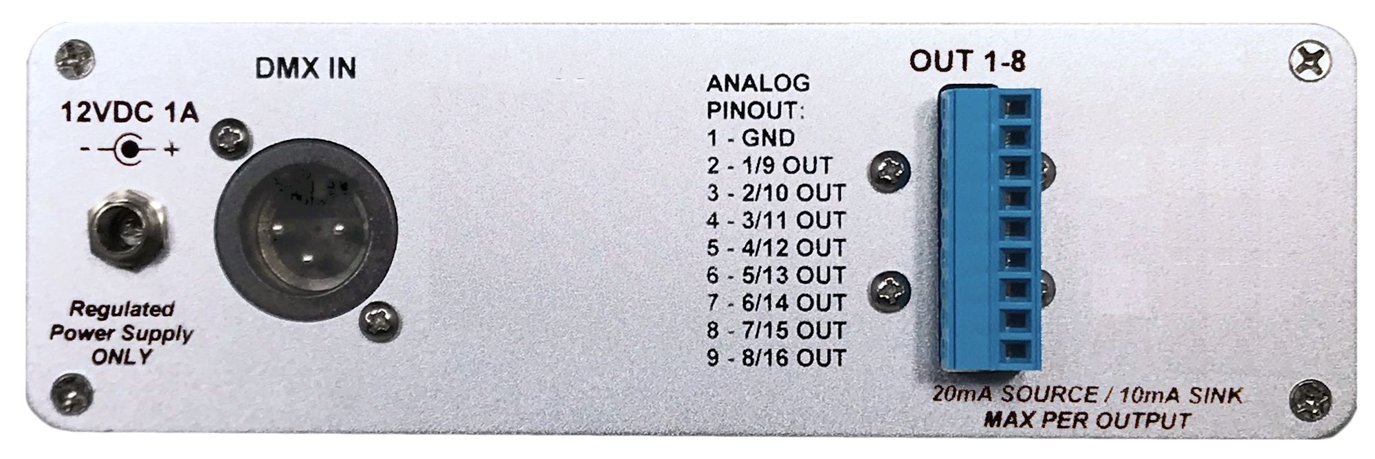DMX 0-10 Volt Analog Converter