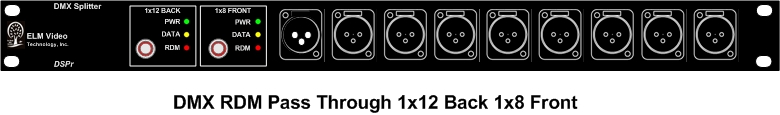 DMX Splitter 1x12 Optional RDM Customizable 1RU Rack Mount